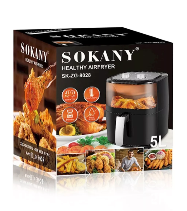 Аерофритюрниця Sokany SK-ZG-8028 на 5л, 1400 Вт чорна - фото №5