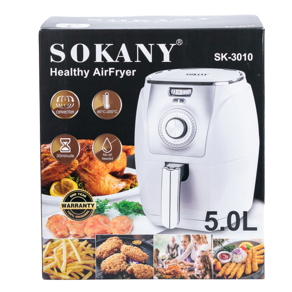 Аерофритюрниця Sokany SK-3010 на 5 літрів, 1500 Вт біла - фото №4