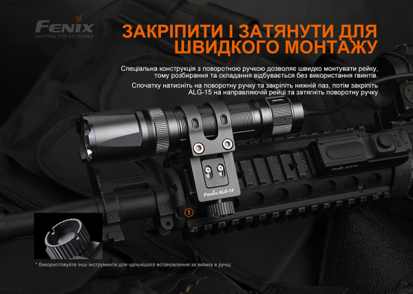 Кріплення на зброю для тактичних ліхтарів Fenix ALG-15 - фото №6