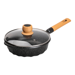 Алюмінієвий сотейник 2,7 л з мармуровим антипригарним покриттям Ø 24 см чорний HP-4-436B