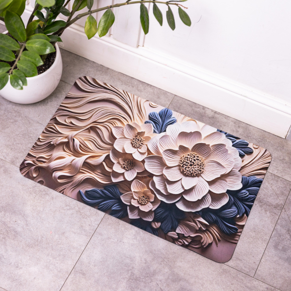 Антиковзний 3D килимок з м'якого діатоміту 38×58(см) вологопоглинаючий HP-42-64 - фото №5