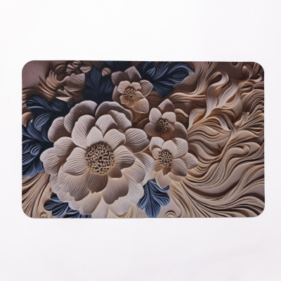 Антиковзний 3D килимок з м'якого діатоміту 38×58(см) вологопоглинаючий HP-42-64 - фото