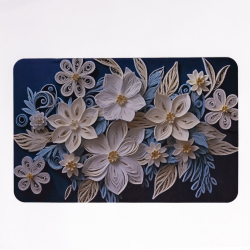 Антиковзний 3D-килимок з м'якого діатоміту 38×58 (см) вологопоглинальний Синій HP-42-61