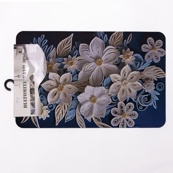 Антиковзний 3D-килимок з м'якого діатоміту 38×58 (см) вологопоглинальний Синій HP-42-61 - фото №6