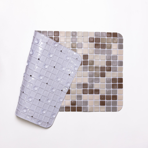 Антиковзний килимок на присосках для ванни та душу 65×35 (см) силіконовий Коричневий HP-42-47BR - фото №2