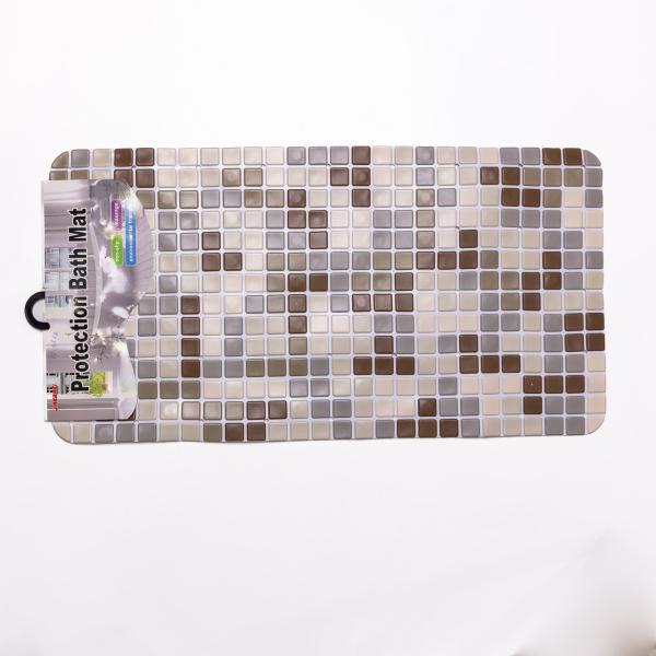 Антиковзний килимок на присосках для ванни та душу 65×35 (см) силіконовий Коричневий HP-42-47BR - фото №5
