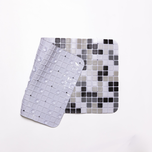 Антиковзкий килимок на присосках для ванни та душу 65×35 (см) силіконовий Сірий HP-42-47G - фото №3