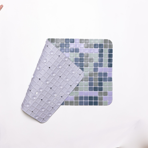 Антиковзкий килимок на присосках для ванни та душу 65×35 (см) силіконовий Синій HP-42-47BL - фото №2