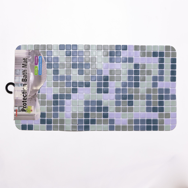 Антиковзкий килимок на присосках для ванни та душу 65×35 (см) силіконовий Синій HP-42-47BL - фото №4