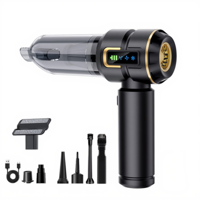 Автомобільний ручний пилосос 6000 мАч акумуляторний Чорний HP-11-6697BB - фото