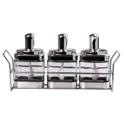 Банки для сипучих продуктів набір із 3 шт на металевій підставці HP531FS1030Y
