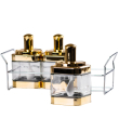 Банки для сипучих продуктів набір із 3 шт на металевій підставці, золото HP531FS1030J - фото №3