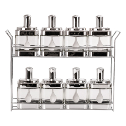 Банки для сипучих продуктів набір з 8 шт скляні ємності для зберігання з кришкою і ложкою HP531FS1034Y