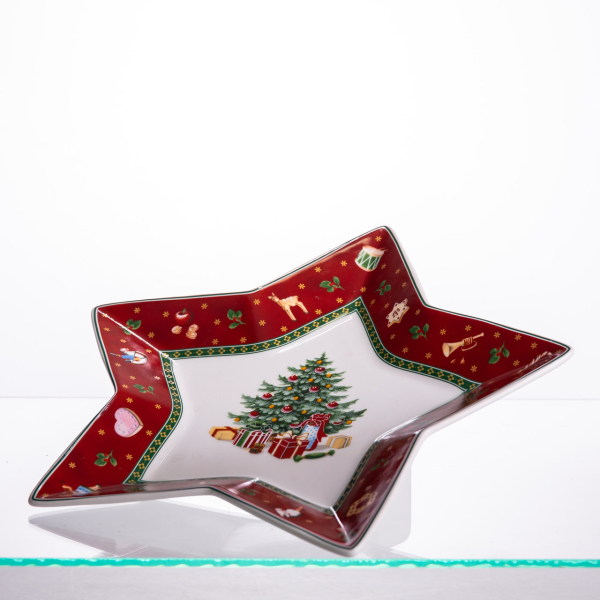 Сервірувальне новорічне блюдо для закусок Christmas 25,5 (см) з порцеляни HP-SDHK-19 - фото №4