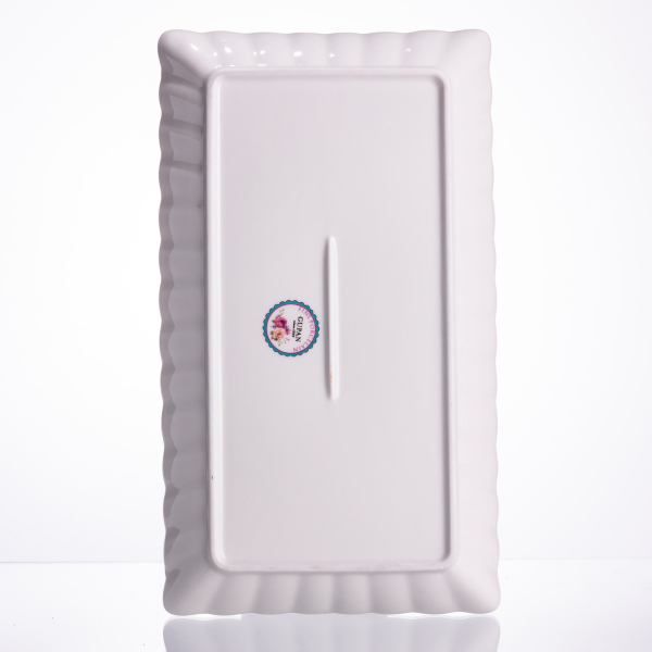 Сервірувальне новорічне блюдо для закусок з порцеляни Santa 30,5×17,5×2,5 (см) HP-SDHK-22 - фото №5