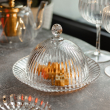 Блюдо сервірувальне з кришкою Ø 20 см скляне прозоре для десертів, випічки, фруктів HP-YH-43 - фото №6