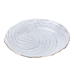 Десертна тарілка Ø18 см із золотим обідком прозора HP4144