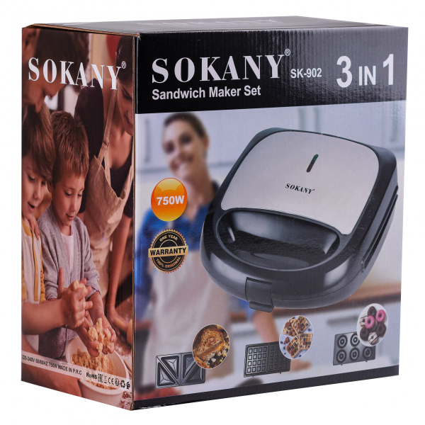 Бутербродниця Sokany SK-902 Sandwich Maker Set 750W - фото №5