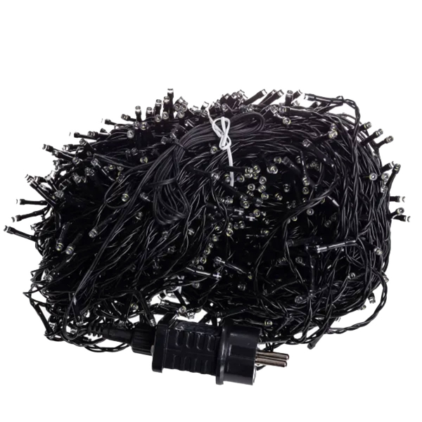 Гірлянда Різдвяна фея вулична 100 (м) 1000 LED чорний провід Синій CF1000L100MBBL - фото №6