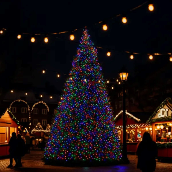 Гірлянда Різдвяна фея вулична 100 (м) 1000 LED чорний провід Мультиколір CF1000L100MBML - фото №7