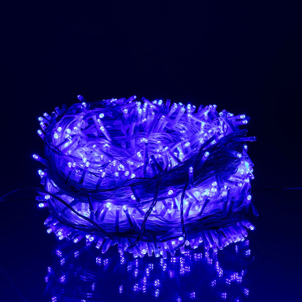 Гірлянда Різдвяна фея вулична 100 м 1000 LED білий провід Синій CF1000L100MWBL - фото №6