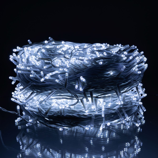 Гірлянда Різдвяна фея вулична 100 м 1000 LED білий провід Білий CF1000L100MWW - фото №6