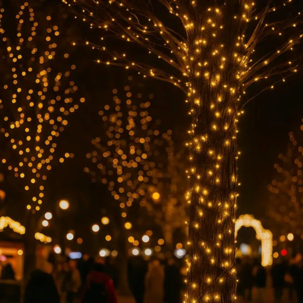 Гірлянда Нитка вулична 30 (м) 300 LED чорний провід Жовтий CF300L30MBY - фото №7