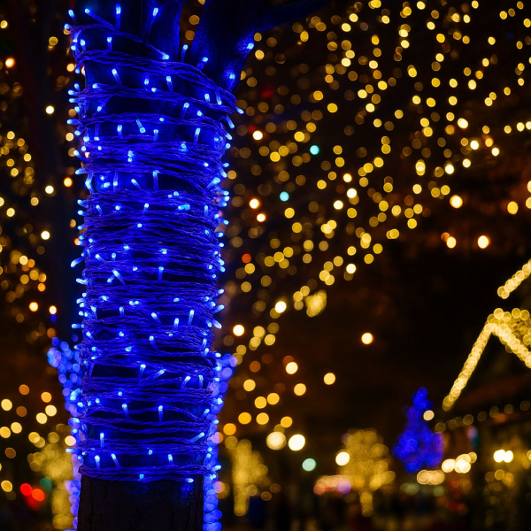 Гірлянда Нитка вулична 30 м 300 LED білий провід Синій CF300L30MWBL - фото №7
