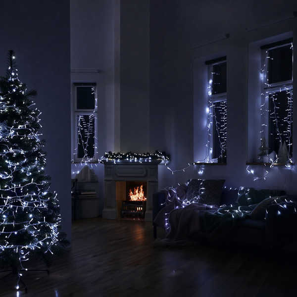 Гірлянда Нитка вулична 30 м 300 LED білий провід Білий CF300L30MWW - фото №7