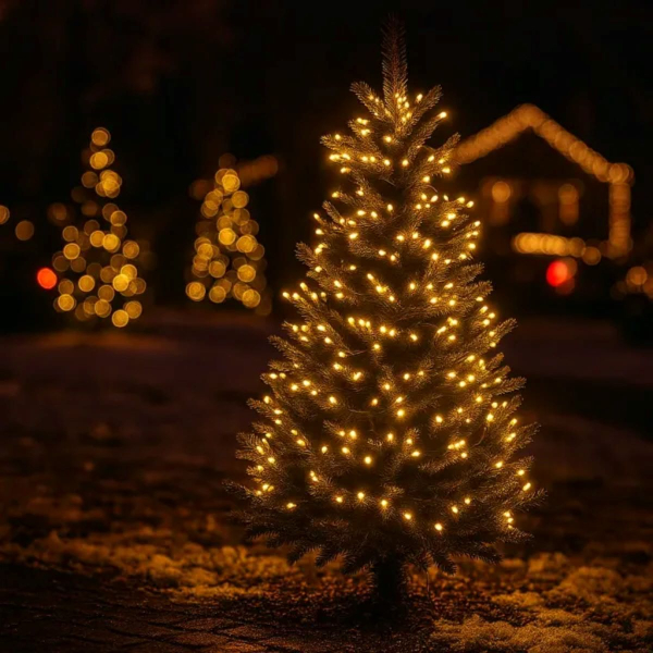 Гірлянда Нитка вулична 30 м 300 LED білий провід Жовтий CF300L30MWY - фото №8