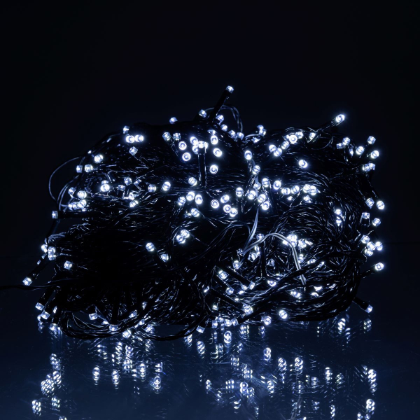 Гірлянда Різдвяна фея вулична 50 (м) 500 LED чорний провід Білий CF500L50MBW - фото №6