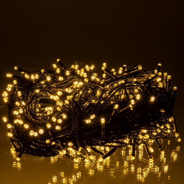 Гірлянда Різдвяна фея вулична 50 (м) 500 LED чорний провід Жовтий CF500L50MBY - фото №5