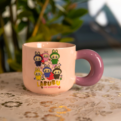 Чашка порцелянова Labubu Brighten Your Day 400 (мл) подарункова кружка прикольна чашка для дітей на подарунок FM-22B - фото