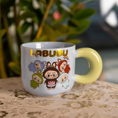 Чашка порцелянова Labubu Bring Joy 400 (мл) подарункова кружка прикольна чашка для дітей на подарунок FM-22C - фото