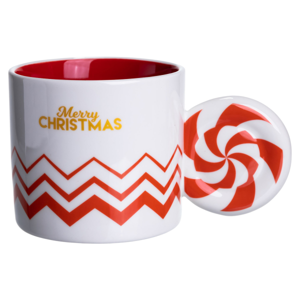 Чашка порцелянова новорічна Merry Christmas 350 (мл) Біла з червоним Yiwu FM-CS-51WR - фото №2