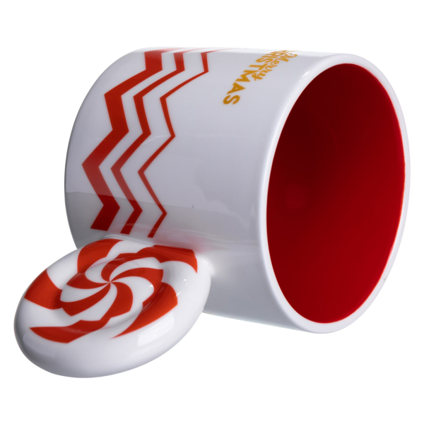 Чашка порцелянова новорічна Merry Christmas 350 (мл) Біла з червоним Yiwu FM-CS-51WR - фото №3