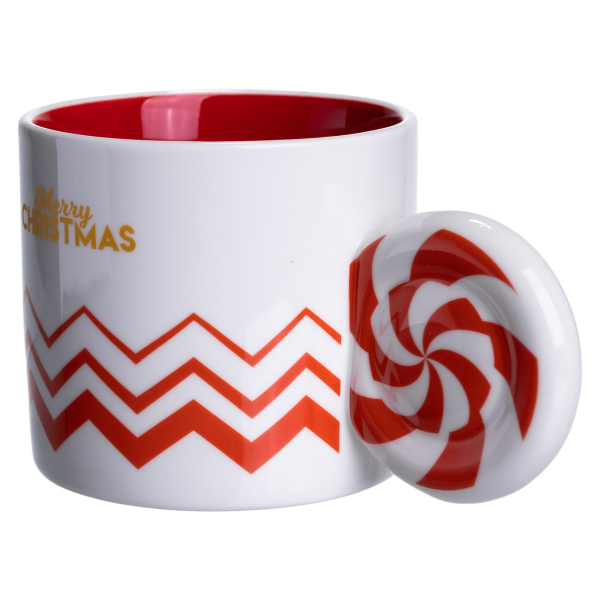 Чашка порцелянова новорічна Merry Christmas 350 (мл) Біла з червоним Yiwu FM-CS-51WR - фото №4