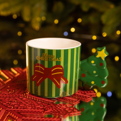 Чашка порцелянова новорічна Merry Christmas 350 (мл) Зелена Yiwu FM-CS-51GR