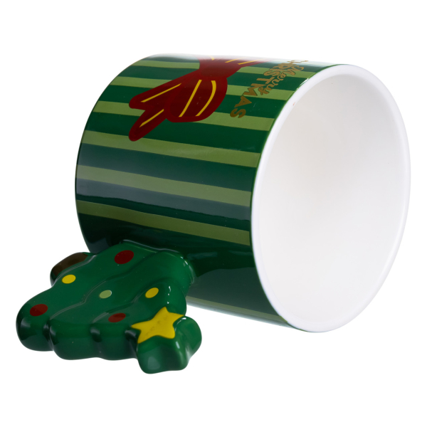 Чашка порцелянова новорічна Merry Christmas 350 (мл) Зелена Yiwu FM-CS-51GR - фото №2