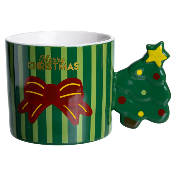 Чашка порцелянова новорічна Merry Christmas 350 (мл) Зелена Yiwu FM-CS-51GR - фото №3