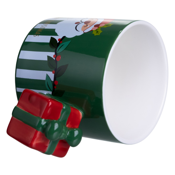 Чашка порцелянова новорічна Merry Christmas 400 (мл) Зелена Yiwu FM-CS-49GR - фото №4