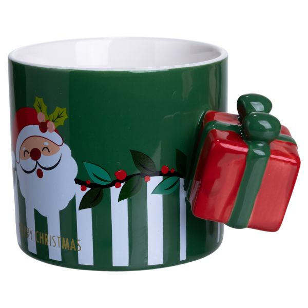 Чашка порцелянова новорічна Merry Christmas 400 (мл) Зелена Yiwu FM-CS-49GR - фото №5