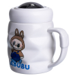 Чашка порцелянова з кришкою Labubu 400 (мл) подарункова кружка прикольна чашка для дітей на подарунок Білий з синім FM-54A - фото №3
