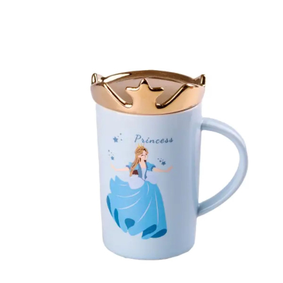 Чашка керамічна Princess 400мл з кришкою Блакитний HPCYM0845BL - фото