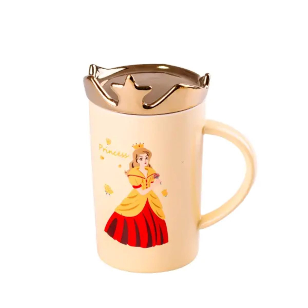 Чашка фарфорова Princess 400мл з кришкою Жовтий HPCYM0845Y - фото №3