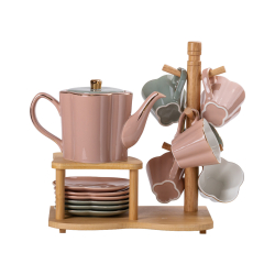 Чайний сервіз на 6 персон з бамбуковою підставкою HP-15-25