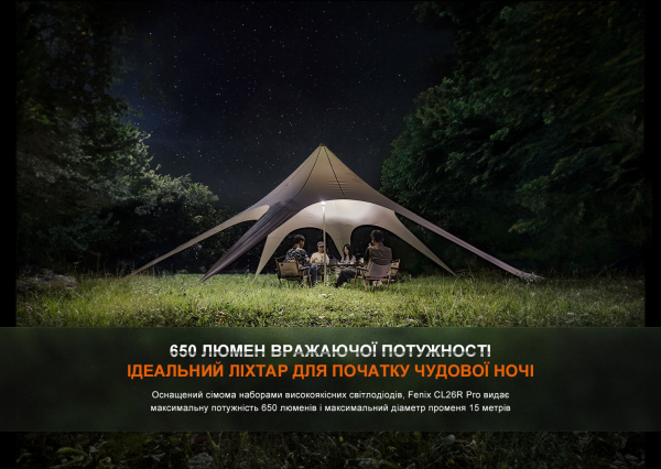 Ліхтар кемпінговий Fenix CL26R Pro, мармуровий білий - фото №4
