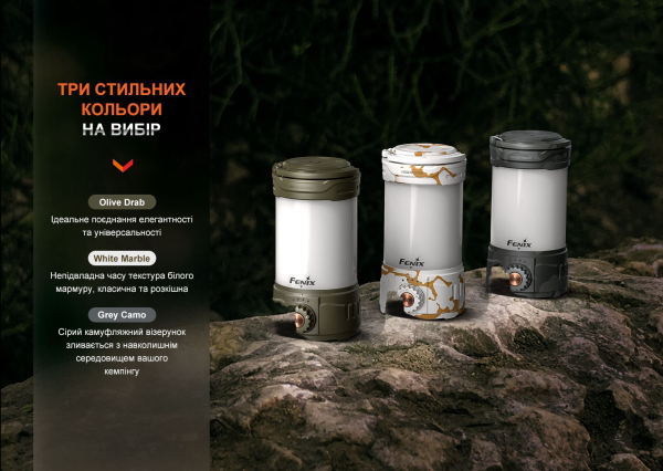 Ліхтар кемпінговий Fenix CL26R Pro, мармуровий білий - фото №9