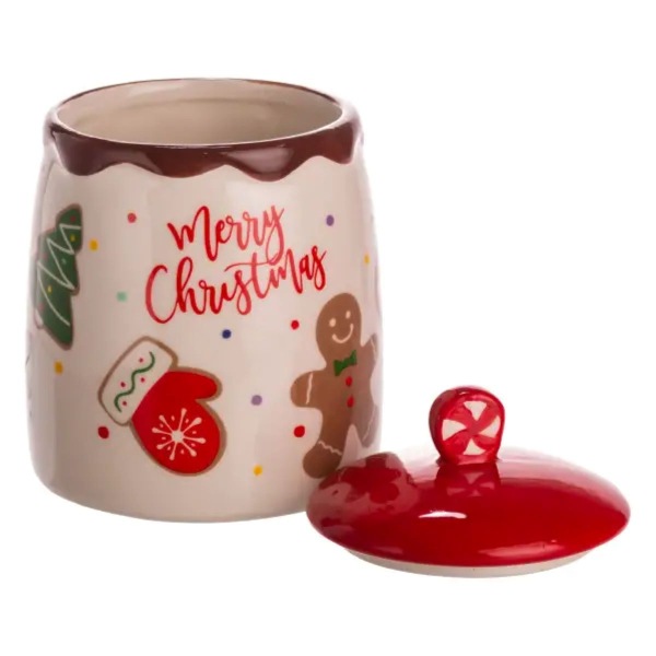 Банка для сипучих продуктів з кришкою з порцеляни 9×13 (см) Merry Christmas CR-1-42 - фото №7