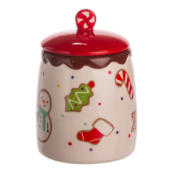 Банка для сипучих продуктів з кришкою з порцеляни 9×13 (см) Merry Christmas CR-1-42 - фото №8